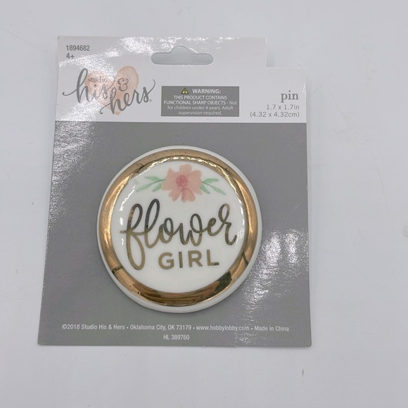 his & hers Other - NWT Ceramic Flower Girl Pin